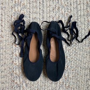 Massimo dutti leather ballerina flats